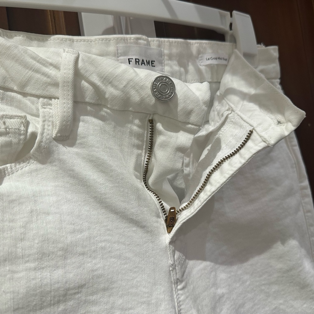 Frame Le Crop Mini Boot Denim Jeans- blanc - Picture 9 of 14